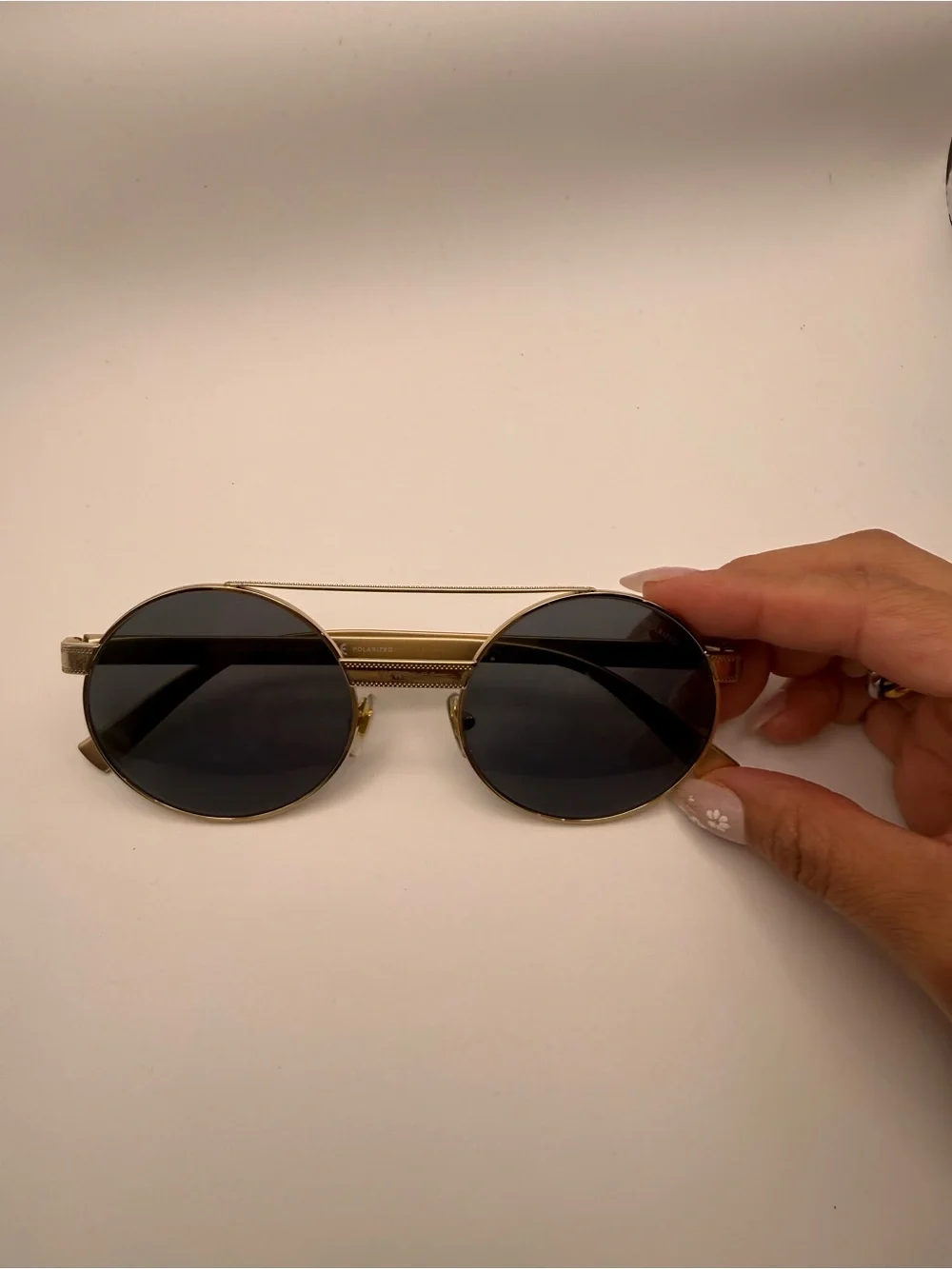 Versace VE2210 52 Gold Frame Dark Gray Lens Circle Sunglasses Unisex
